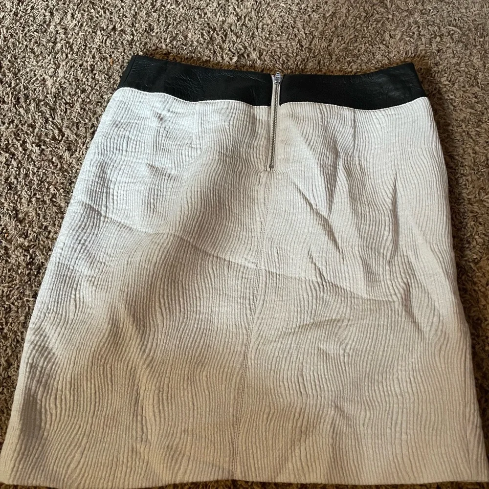 Helmut Lang Cream and Black Asymmetrical Mini Skirt - Picture 7 of 9